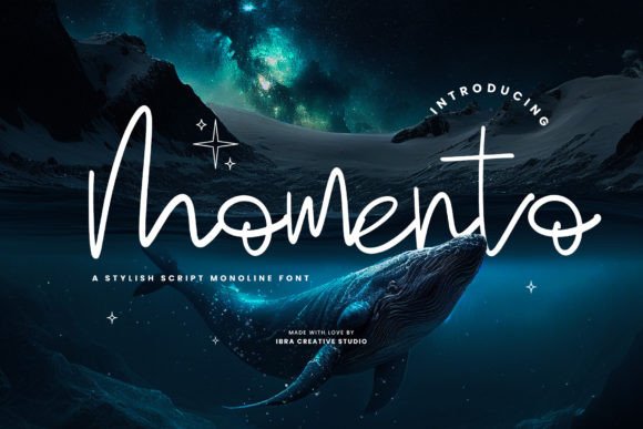 Momento: A Modern Script Typeface for Editorial Design